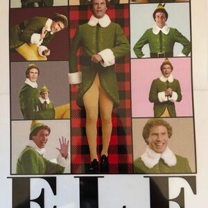 Elf Movie Poster with Green and Yellow Costume DTF Transfer